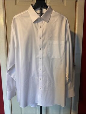 Charles Tyrwhitt White Non-Iron Dress Shirt 17.5 35 Classic Fit 100% Cotton